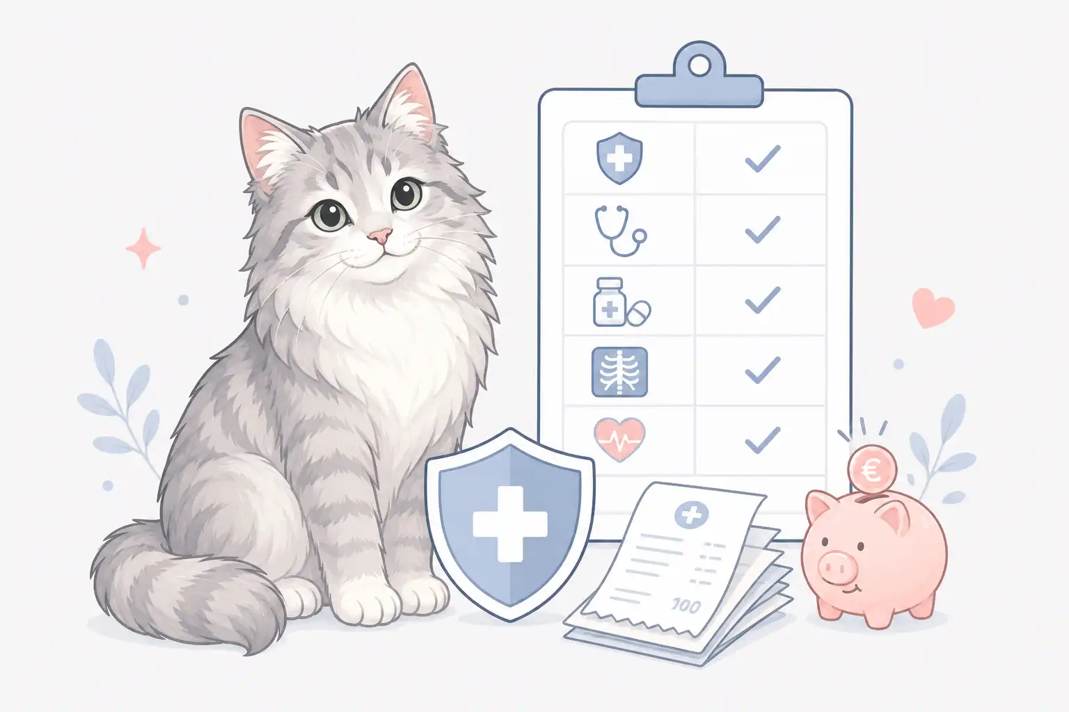 Günstige Katzenkrankenversicherung mit Tarifvergleich und Katze auf dem Schreibtisch