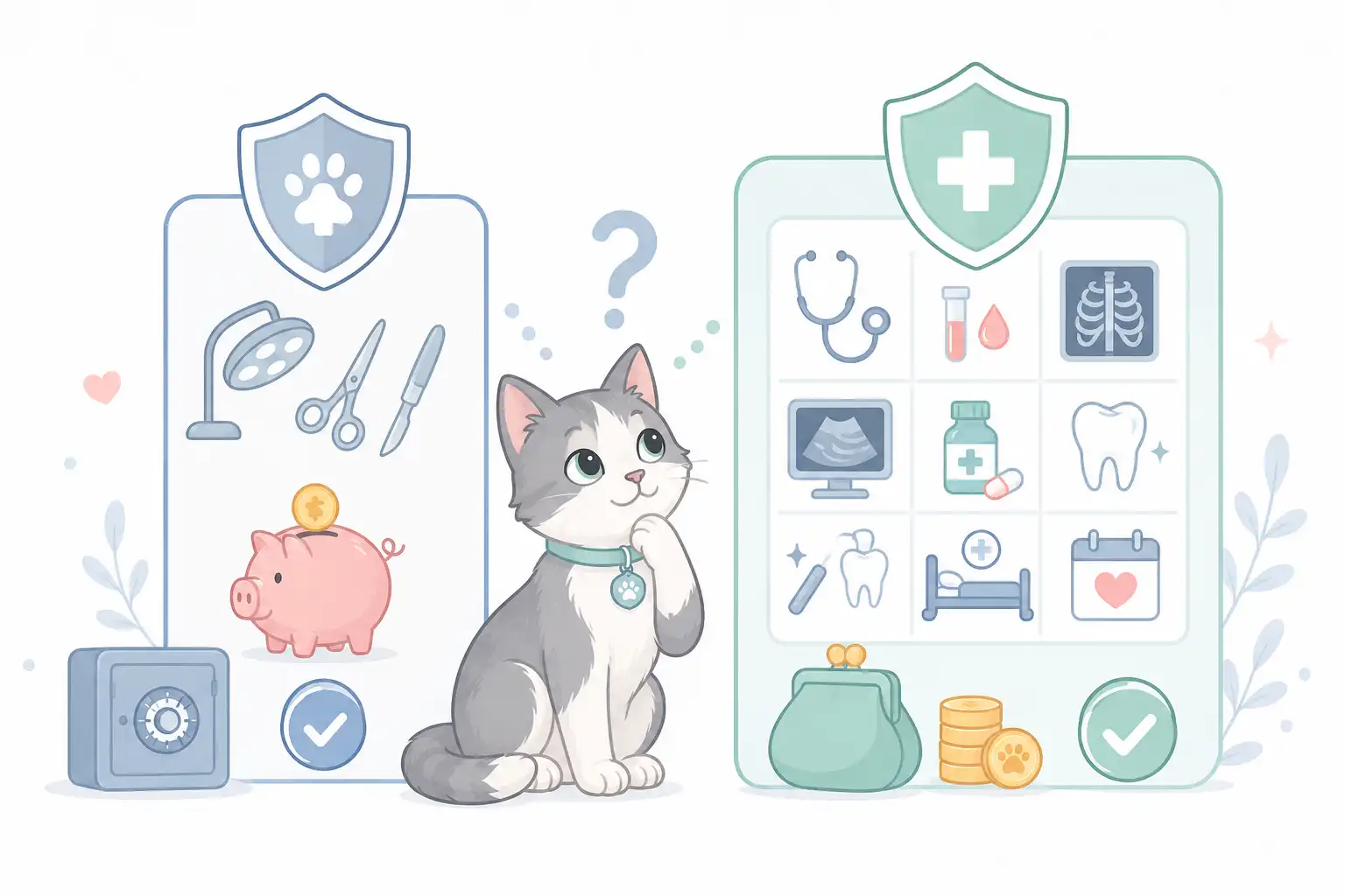 Leistungen einer günstigen Katzenversicherung prüfen mit Tierarztakte und Katze