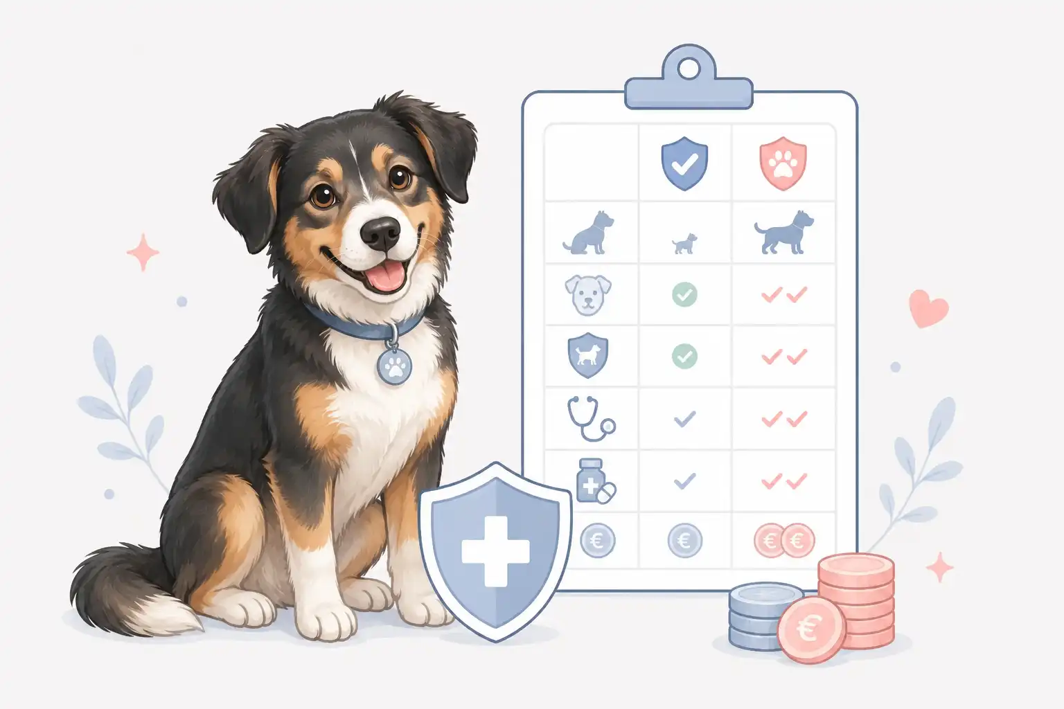 Hundekrankenversicherung günstig vergleichen mit Hund, Beitrag und Leistungsübersicht