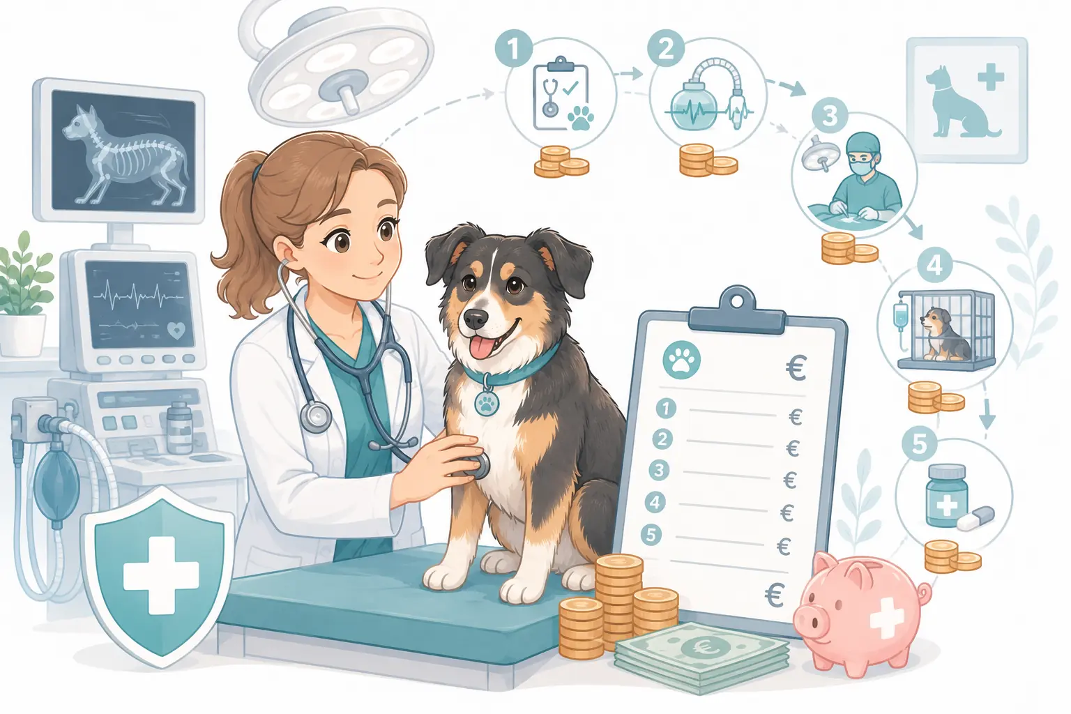 Kosten einer Operation beim Hund mit Untersuchung, Narkose, Klinik und Nachsorge